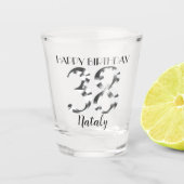 Metallic zilver 38th verjaardagsglas shot glas (Voorkant)