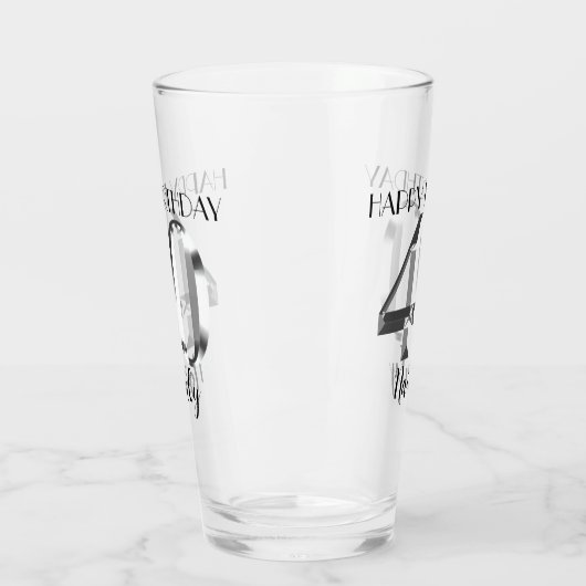 Metallic zilver 40e verjaardag glas (Links)