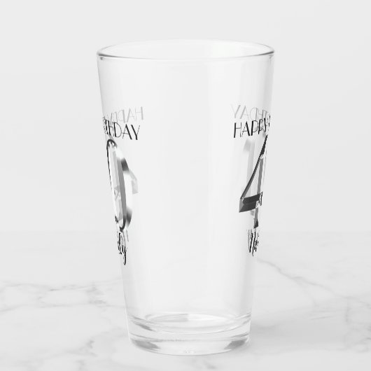 Metallic zilver 40e verjaardag glas (Rechts)