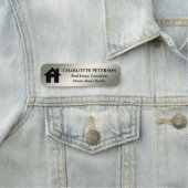 Metallic zilver aangepaste makelaar of onroerend g naamplaatje (In situ)