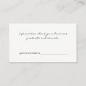 Metallic Zilver Accent Afspraak Afsprakenkaartje (Achterkant)