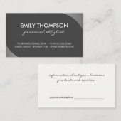 Metallic Zilver Accent Afspraak Afsprakenkaartje (Voorkant / Achterkant)