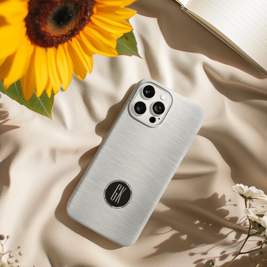 Metallic zilver Afbeelding geborsteld aluminium lo Case-Mate iPhone Case