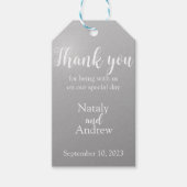 Metallic zilver bedankt cadeaulabel (Voorkant)