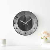 Metallic zilver Black grafiet hedendaagse verf Grote Klok (Huis)