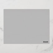 Metallic zilver bloemige elegantie bruiloft detail folie uitnodiging briefkaart (Achterkant)