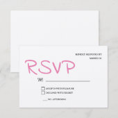 Metallic zilver bruiloft RSVP antwoord (Voorkant / Achterkant)