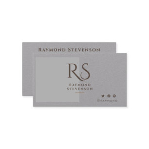 Metallic zilver chique goud professionele monogram visitekaartje