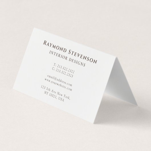 Metallic zilver chique goud professionele monogram visitekaartje (Achterkant)