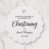 Metallic zilver doopsel Baby dank u cadeau Bedankjes Labels (Achterkant)