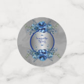 Metallic zilver en bloemen elegantie bloesems confetti (Kleine voorkant)