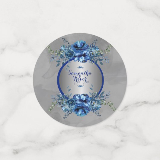 Metallic zilver en bloemen elegantie bloesems confetti (Kleine voorkant)