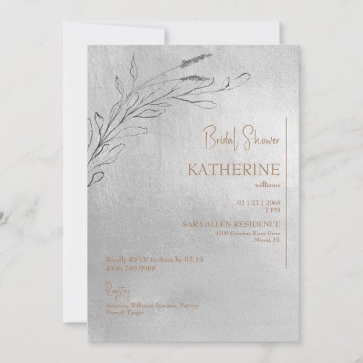 Metallic zilver en Gold Vrijgezellenfeest Kaart (Voorkant)