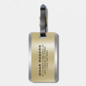 Metallic zilver en goud aangepaste zwarte tekst bagagelabel (Achterkant verticaal)
