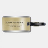 Metallic zilver en goud aangepaste zwarte tekst bagagelabel (Achterkant horizontaal)