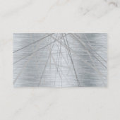 Metallic zilver geborsteld Abstracte lijnen Visitekaartje (Achterkant)
