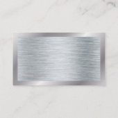 Metallic zilver geborsteld textuur visitekaartje (Achterkant)