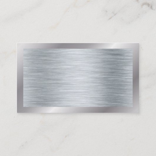 Metallic zilver geborsteld textuur visitekaartje (Achterkant)