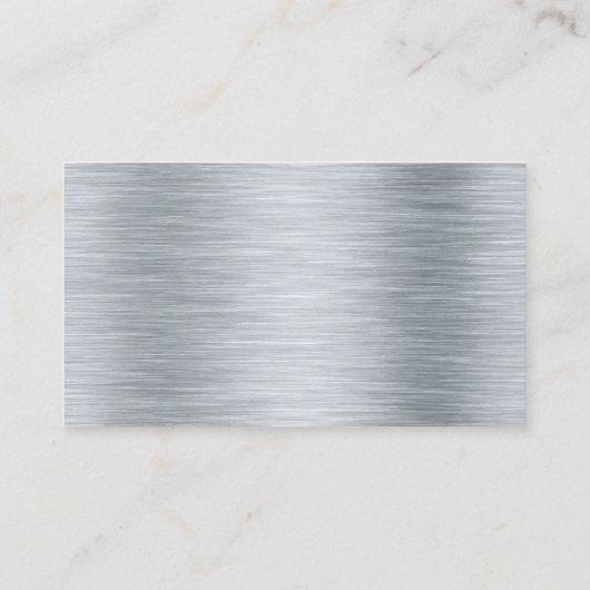 Metallic zilver geborsteld visitekaartje (Achterkant)