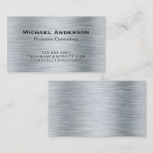 Metallic zilver geborsteld visitekaartje (Voorkant / Achterkant)