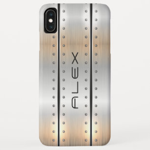 Metallic zilver geometrisch modern design Case-Mate iPhone case
