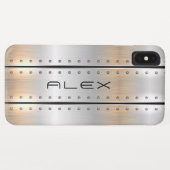 Metallic zilver geometrisch modern design Case-Mate iPhone case (Achterkant (horizontaal))