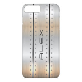 Metallic zilver geometrisch modern design iPhone 8/7 plus hoesje