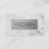 Metallic zilver gespikkeld patroon visitekaartje (Achterkant)