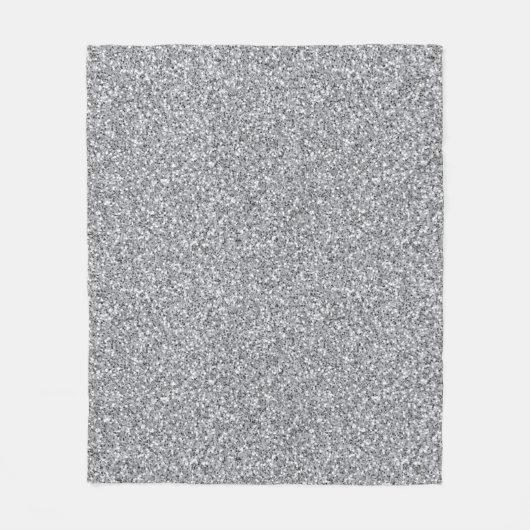 Metallic zilver Glitter Fleece Deken (Voorkant)
