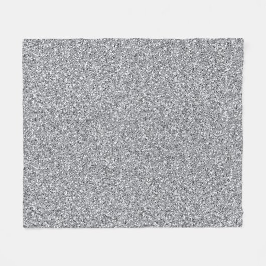 Metallic zilver Glitter Fleece Deken (Voorkant (Horizontaal))