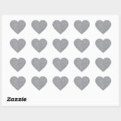 Metallic zilver Glitter Hart Sticker (Vel)