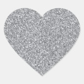 Metallic zilver Glitter Hart Sticker (Voorkant)