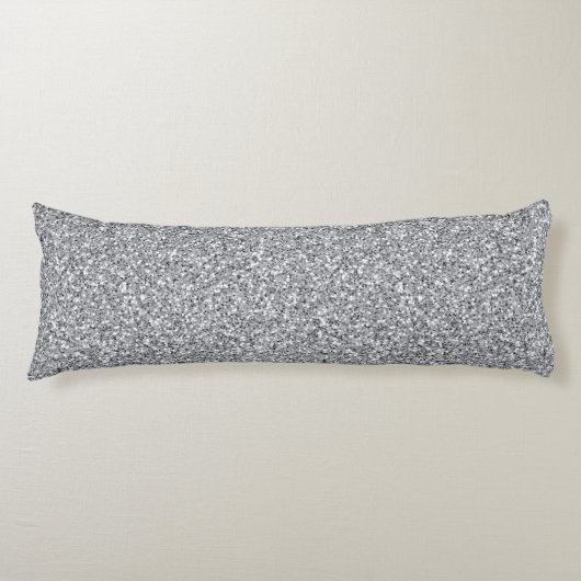 Metallic zilver Glitter Lichaamskussen (Voorkant)