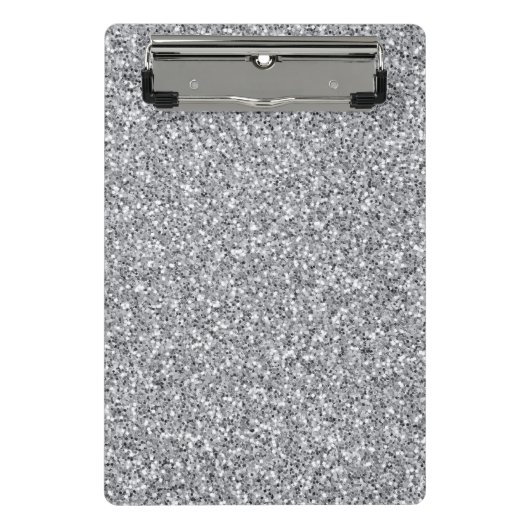 Metallic zilver Glitter Mini Klembord (Voorkant)