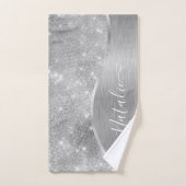 Metallic zilver Glitter Personalized Bad Handdoek (Handdoek)