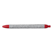 Metallic zilver Glitter Zwarte Inkt Pen (Voorkant)