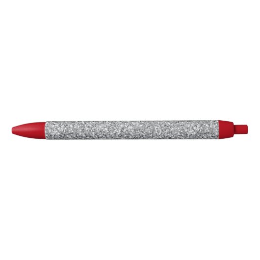 Metallic zilver Glitter Zwarte Inkt Pen (Voorkant)