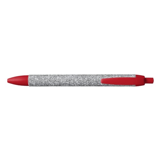 Metallic zilver Glitter Zwarte Inkt Pen (Achterkant)