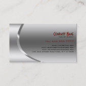 Metallic zilver grijs auto professionele monteur visitekaartje (Achterkant)
