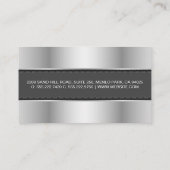 Metallic zilver grijs banner visitekaartje (Achterkant)