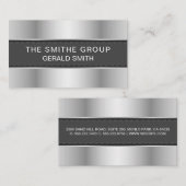 Metallic zilver grijs banner visitekaartje (Voorkant / Achterkant)