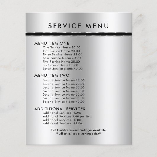 Metallic zilver-grijs en zwarte strepen flyer (Voorkant)