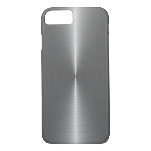 Metallic zilver-grijs faux roestvrij staal look Case-Mate iPhone case (Achterkant)
