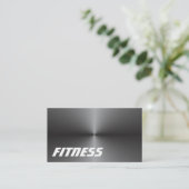 Metallic Zilver Grijs Fitness Sport Trendy Visitekaartje (Staand voorkant)