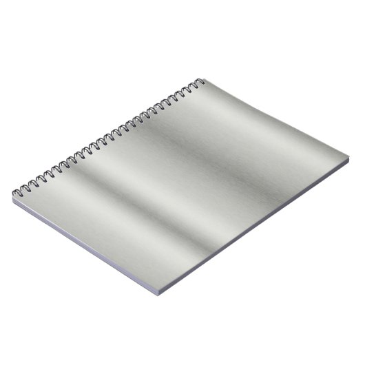 Metallic zilver grijs geborsteld aluminium notitieboek (Linkerzijde)