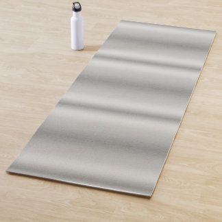 Metallic zilver grijs geborsteld aluminium yogamat