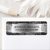 Metallic zilver grijs met zwarte & witte zijde etiket (Insitu)