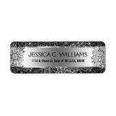 Metallic zilver grijs met zwarte & witte zijde etiket (Voorkant)