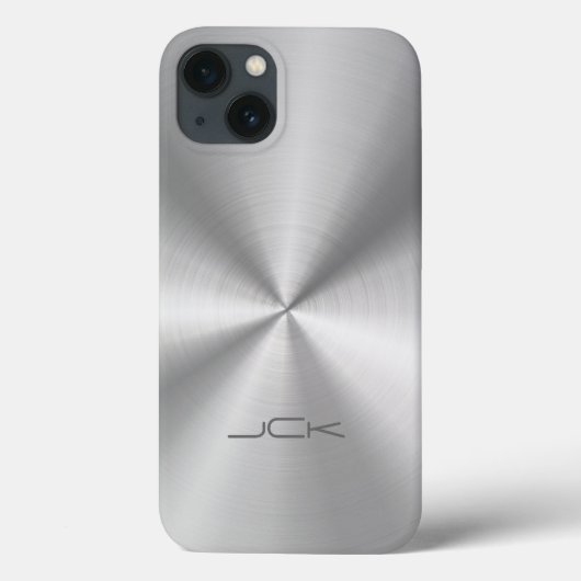 Metallic Zilver-Grijs Roestvrij staal Look Case-Mate iPhone Case (Achterkant)