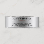 Metallic zilver grijs Roestvrij staal Mini Visitekaartje (Achterkant)